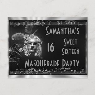 Carnaval zoete zestien uitnodiging briefkaart