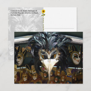 Carnavalmasker, Venetië, Italië – ansichtkaart Briefkaart