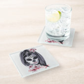 carnavalmaskeraar schedel Thunder_Cove Glazen Onderzetter (Schuin)