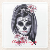 carnavalmaskeraar schedel Thunder_Cove Glazen Onderzetter (Voorkant)