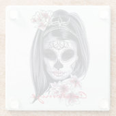 carnavalmaskeraar schedel Thunder_Cove Glazen Onderzetter (Achterkant)