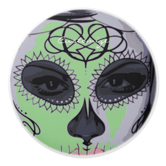 carnavalmaskeraar schedel Thunder_Cove Keramische Knop (Voorkant)