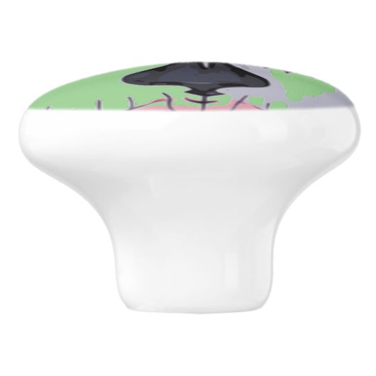 carnavalmaskeraar schedel Thunder_Cove Keramische Knop (Zijkant)