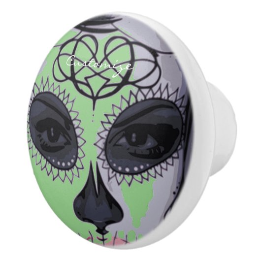  carnavalmaskeraar schedel Thunder_Cove Keramische Knop (Rechts)