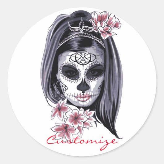 carnavalmaskeraar schedel Thunder_Cove Ronde Sticker (Voorkant)