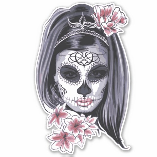 carnavalmaskeraar schedel Thunder_Cove Sticker (Voorkant)