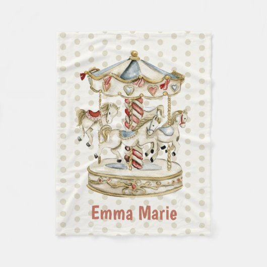  carnavalpaarden Baby Boy Girl Fleece Deken (Voorkant)