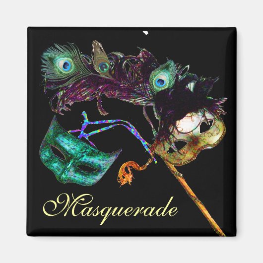 CARNAVALS MASKERADE FEESTJE MAGNEET (Voorkant)