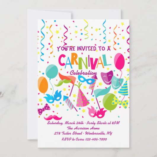 Carnavals Uitnodiging (Voorkant)
