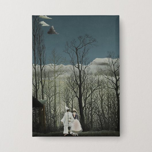 Carnavalsavond, Henri Rousseau olieverfschilderij  Button (Voorkant)