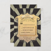 carnavalsbruiloft RSVP - zwarte strepen (Voorkant / Achterkant)