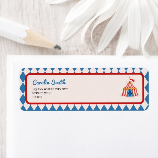 carnavalscircus retro script baby shower etiket (Insitu)