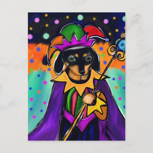 CARNAVALSDACHSHOND BRIEFKAART (Voorkant)
