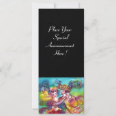 CARNAVALSDANS levendig roze blauw, geel bloeit Kaart (Achterkant)