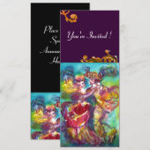 CARNAVALSDANS levendig roze blauw, geel bloeit Kaart (Voorkant / Achterkant)