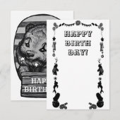 Carnavalsfeest zwart en wit save the date (Voorkant / Achterkant)