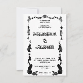 Carnavalsfeest zwart en wit save the date