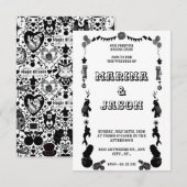 Carnavalsfeest zwart en wit save the date (Voorkant / Achterkant)
