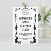 Carnavalsfeest zwart en wit save the date (Staand voorkant)