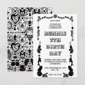 Carnavalsfeest zwart en wit save the date (Voorkant / Achterkant)