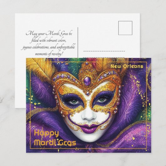 💚💜💛Carnavalsjuichen Briefkaart (Voorkant / Achterkant)