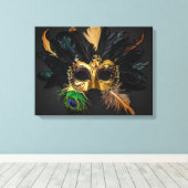 carnavalsmasker canvas afdruk (Insitu (Houten vloer))