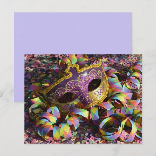 carnavalsmasker confetti prentbriefkaart briefkaart (Voorkant / Achterkant)
