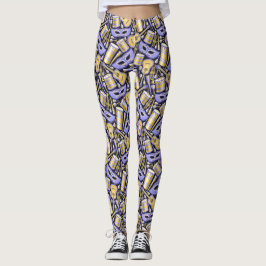 Carnavalsmaskerade Mardi Gras Pop Mode Kniebroek Leggings