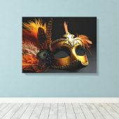 carnavalsmaskers canvas afdruk (Insitu (Houten vloer))