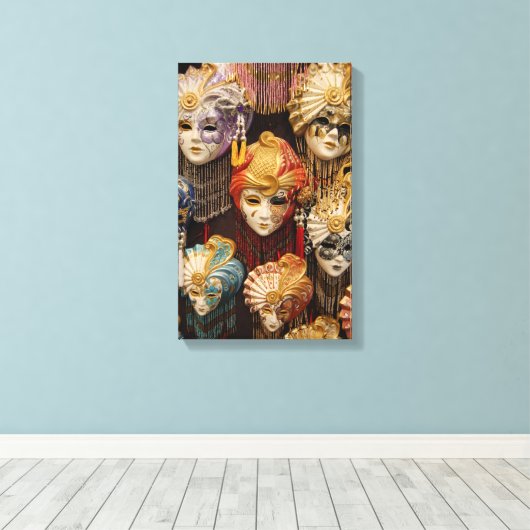 Carnavalsmaskers in Venetië Canvas Afdruk (Insitu (Houten vloer))
