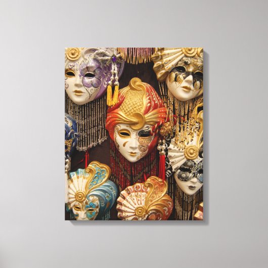 Carnavalsmaskers in Venetië Canvas Afdruk (Voorkant)