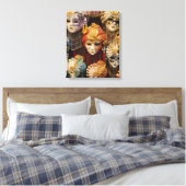 Carnavalsmaskers in Venetië Canvas Afdruk (Insitu (Slaapkamer))