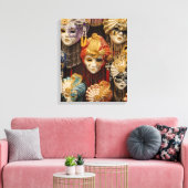 Carnavalsmaskers in Venetië Canvas Afdruk (Insitu (Woonkamer))
