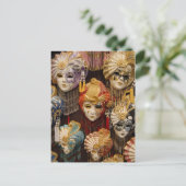 Carnavalsmaskers in Venetië Italië Briefkaart (Staand voorkant)