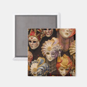 Carnavalsmaskers in Venetië Italië Magneet (Voorkant / Achterkant)