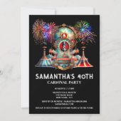 Carnavalstent ringmeester nacht vuurwerkfestival kaart (Voorkant)