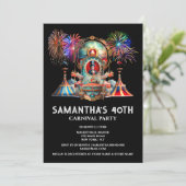 Carnavalstent ringmeester nacht vuurwerkfestival kaart (Staand voorkant)