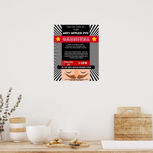 carnavalzomerbeurs PTA-poster voor fondsenwerving Poster (Keuken)