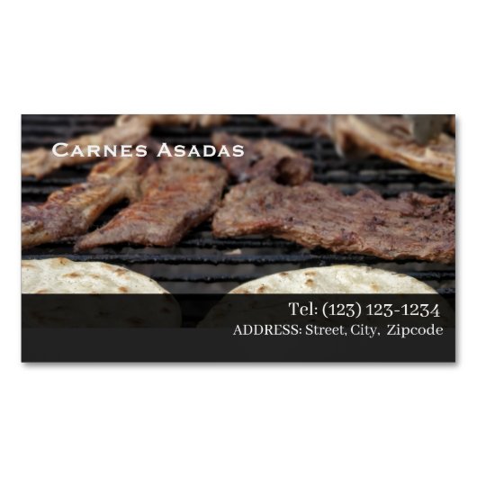 carne asada magnetisch visitekaartje (Voorkant)