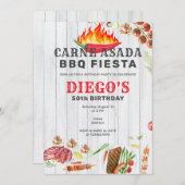 Carne Asada Rustiek Mexicaanse BBQ Verjaardagsfees Kaart (Voorkant / Achterkant)