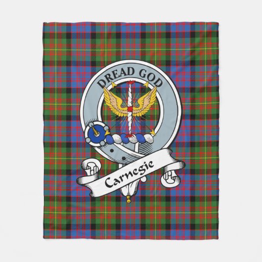 Carnegie Ancient Clan Badge Tartan Pset Fleece Deken (Voorkant)