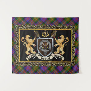 Carnegie Clan Badge & Motto w/Lions Wandkleed