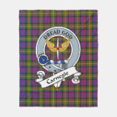 Carnegie Clan Badge Schotse Plaid Fleece Deken (Voorkant)