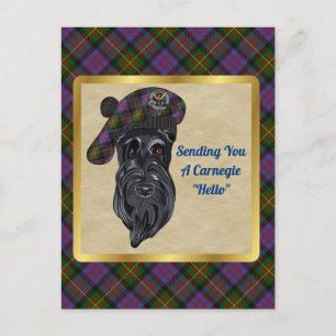 Carnegie Clan Badge & Tartan Briefkaart