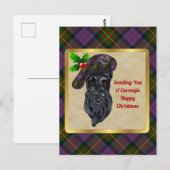 Carnegie Clan Badge & Tartan Kerstmis Briefkaart (Voorkant / Achterkant)