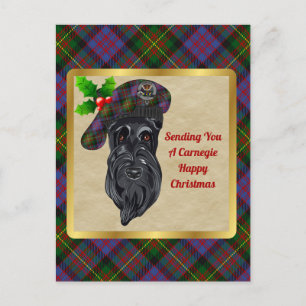Carnegie Clan Badge & Tartan Kerstmis Briefkaart