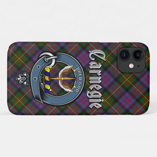 Carnegie Clan Badge & Tartan Phone Case (Achterkant (horizontaal))