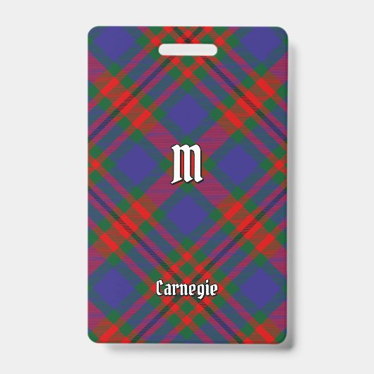Carnegie Clan Tartan Badge (Voorzijde)