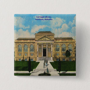 Carnegie Library Anniston Alabama Vierkante Button 5,1 Cm