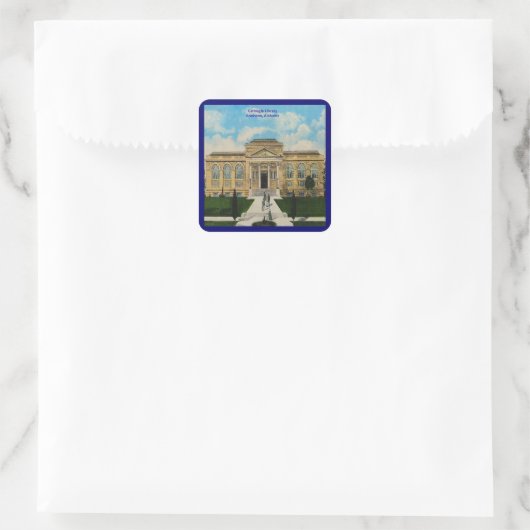  Carnegie Library Anniston Alabama Vierkante Sticker (Tas)